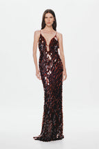 Saphire Sequin Maxi Dress Fig