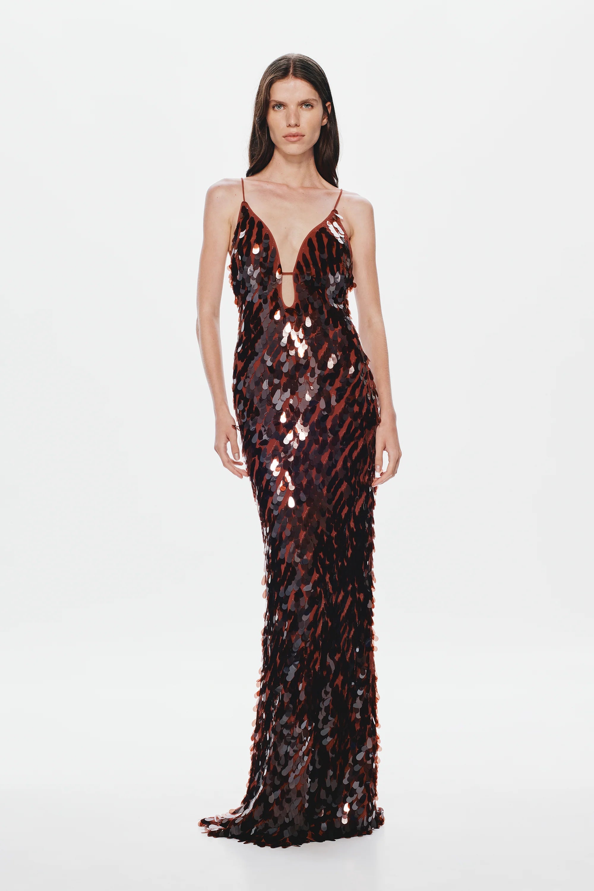 Saphire Sequin Maxi Dress Fig