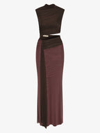 Conni Maxi Dress Aubergine Dark Choc