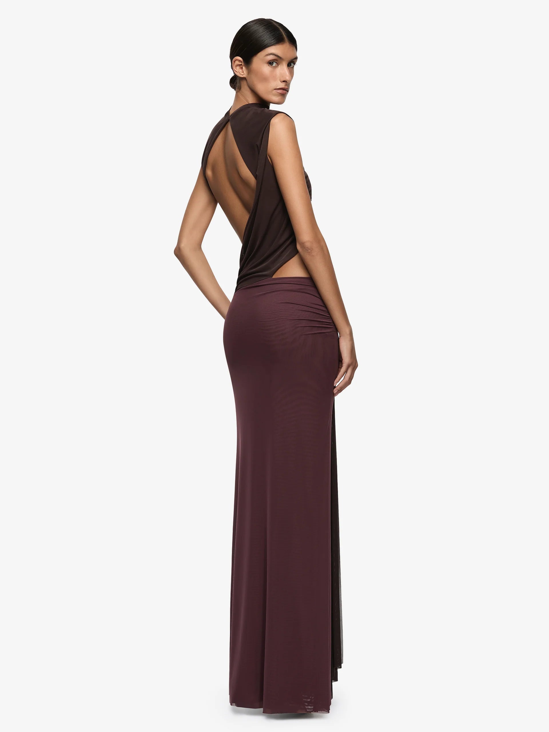 Conni Maxi Dress Aubergine Dark Choc