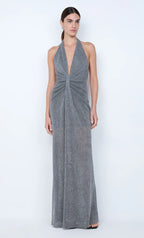 Astra Drape Maxi Dress Chrome