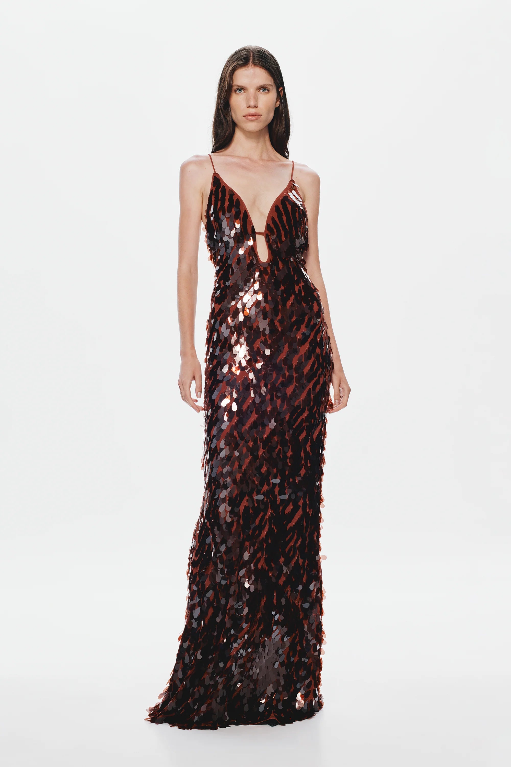 Saphire Sequin Maxi Dress Fig