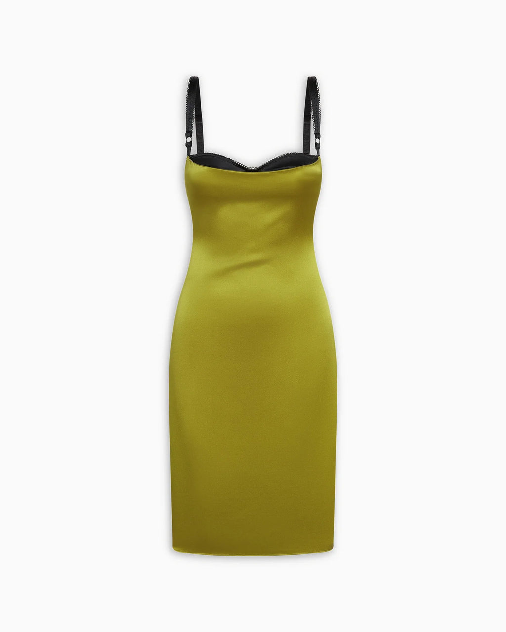 Silk Bustier Midi Dress Olive