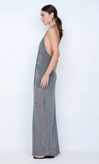 Astra Drape Maxi Dress Chrome