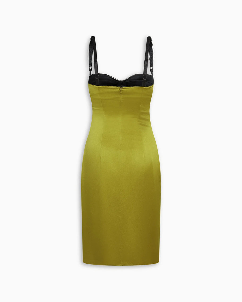 Silk Bustier Midi Dress Olive
