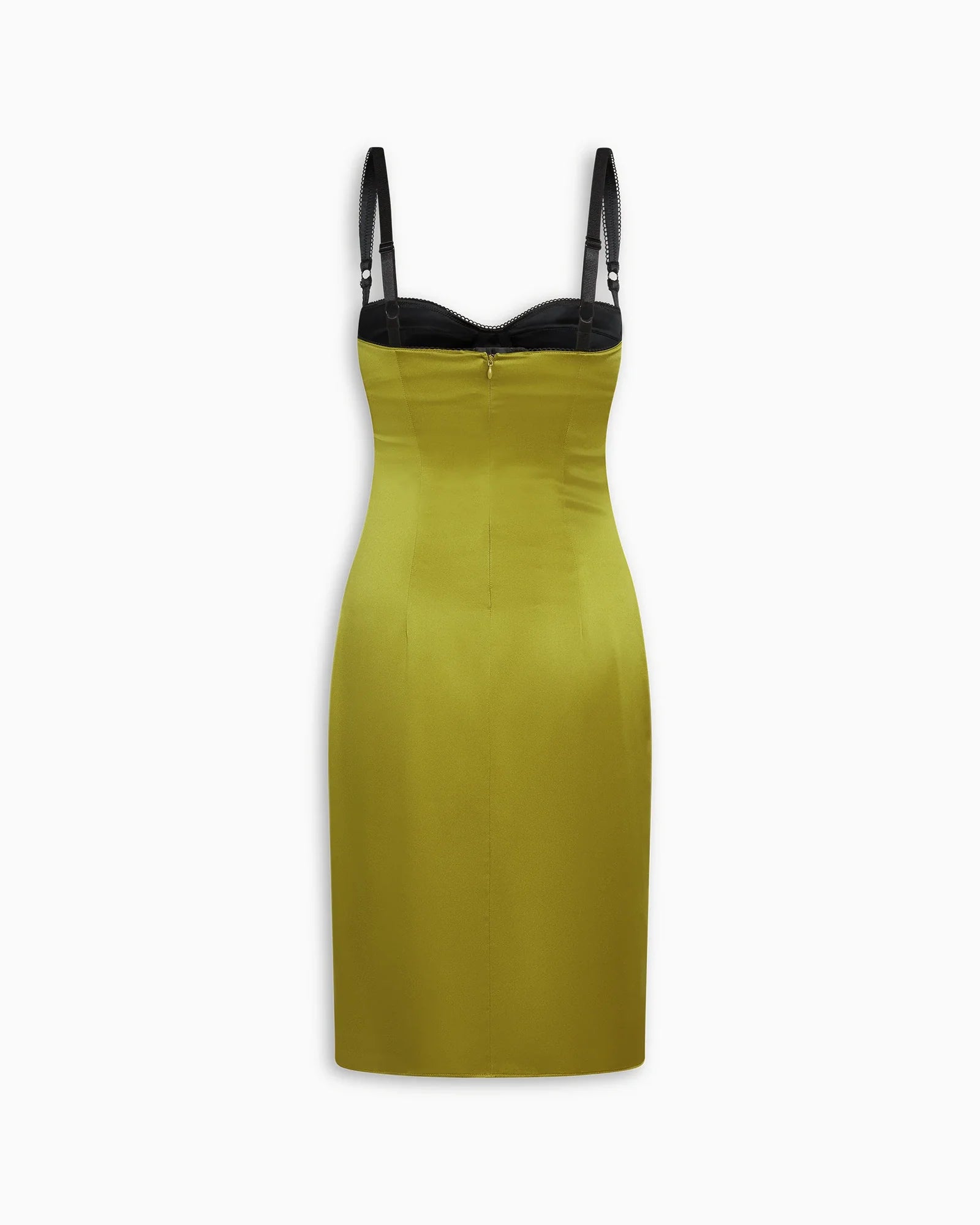 Silk Bustier Midi Dress Olive