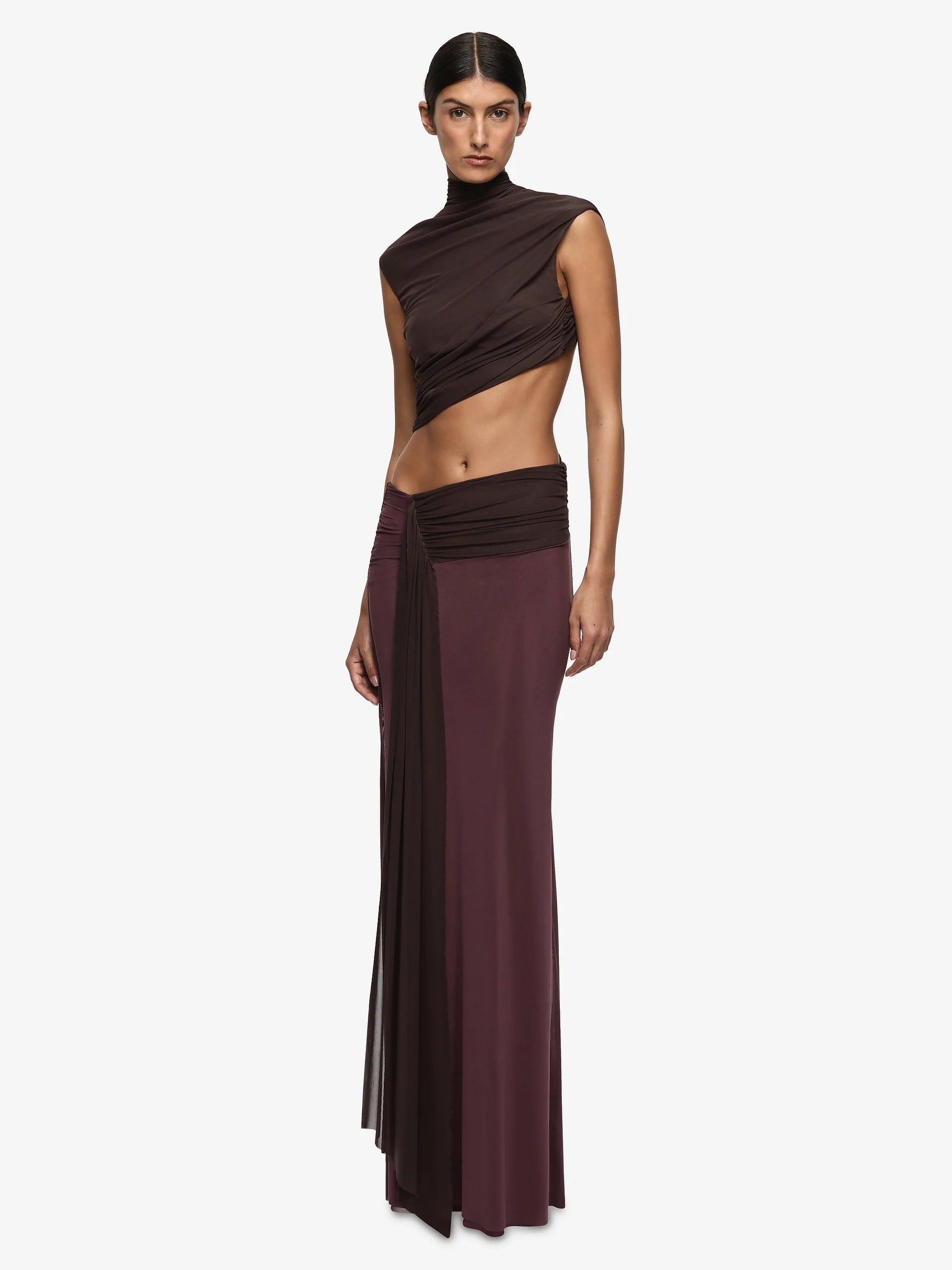 Conni Maxi Dress Aubergine Dark Choc