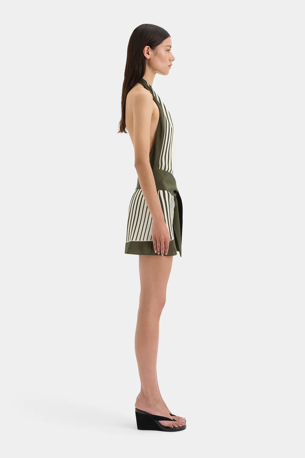 Leilana Mini Dress Green Garden Stripe