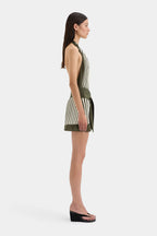 Leilana Mini Dress Green Garden Stripe