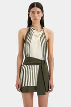 Leilana Mini Dress Green Garden Stripe