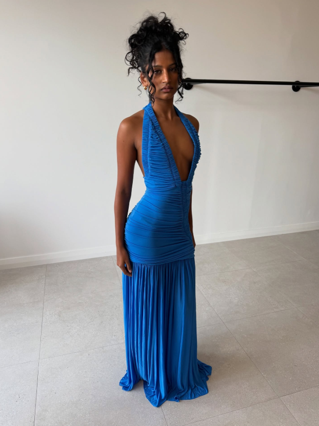 Orion Gathered Ruched Gown