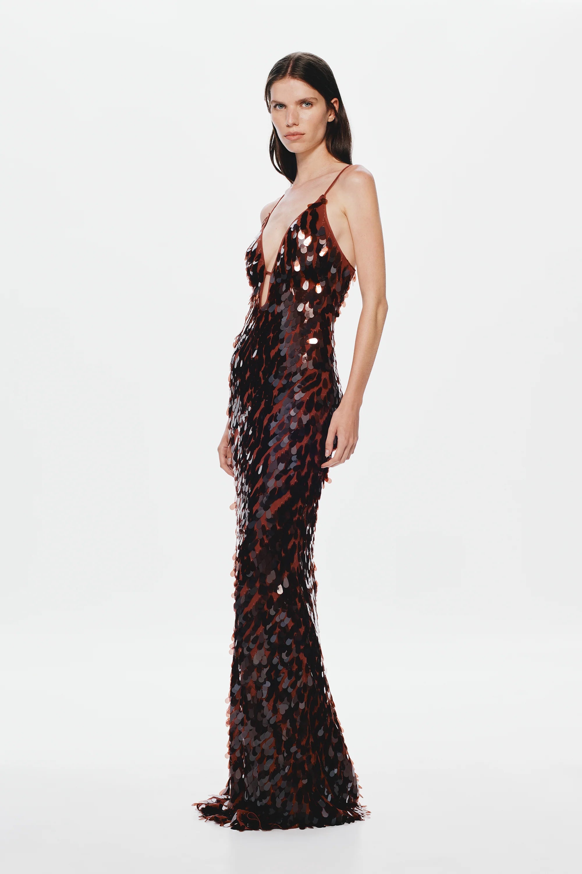 Saphire Sequin Maxi Dress Fig