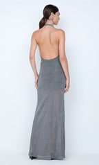 Astra Drape Maxi Dress Chrome