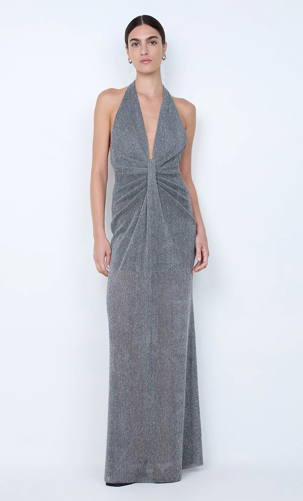 Astra Drape Maxi Dress Chrome