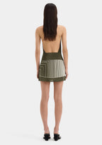 Leilana Mini Dress Green Garden Stripe
