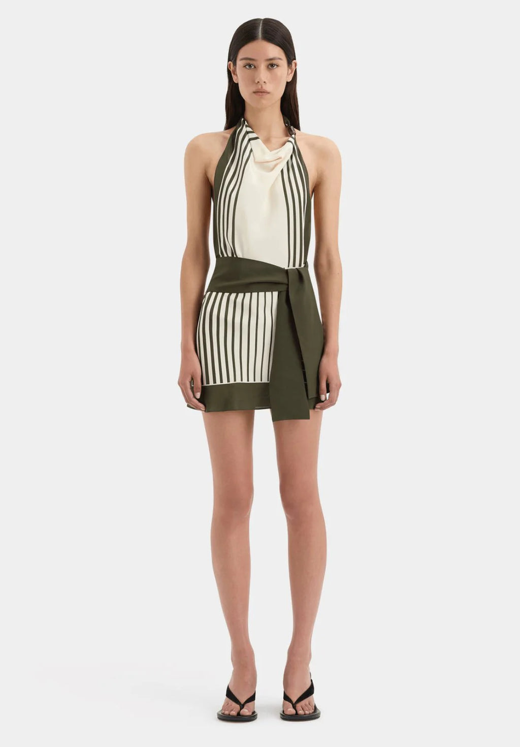 Leilana Mini Dress Green Garden Stripe