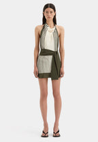 Leilana Mini Dress Green Garden Stripe